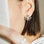 Engraved Lace Cross Floral Earrings - floysun
