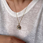 Eternal Blue Turquoise & Lucent Glass Floral Pendant Necklace - floysun