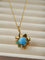 Eternal Blue Turquoise & Lucent Glass Floral Pendant Necklace - floysun