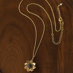 Eternal Blue Turquoise & Lucent Glass Floral Pendant Necklace - floysun