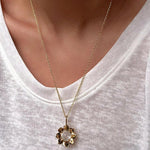 Eternal Blue Turquoise & Lucent Glass Floral Pendant Necklace - floysun