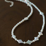 Ethereal Baroque Star Pearl Choker - Handcrafted Natural Starburst Pearl Necklace - floysun