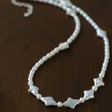 Ethereal Baroque Star Pearl Choker - Handcrafted Natural Starburst Pearl Necklace - floysun
