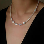 Ethereal Baroque Star Pearl Choker - Handcrafted Natural Starburst Pearl Necklace - floysun