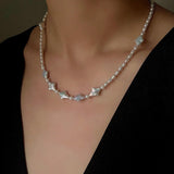 Ethereal Baroque Star Pearl Choker - Handcrafted Natural Starburst Pearl Necklace - floysun