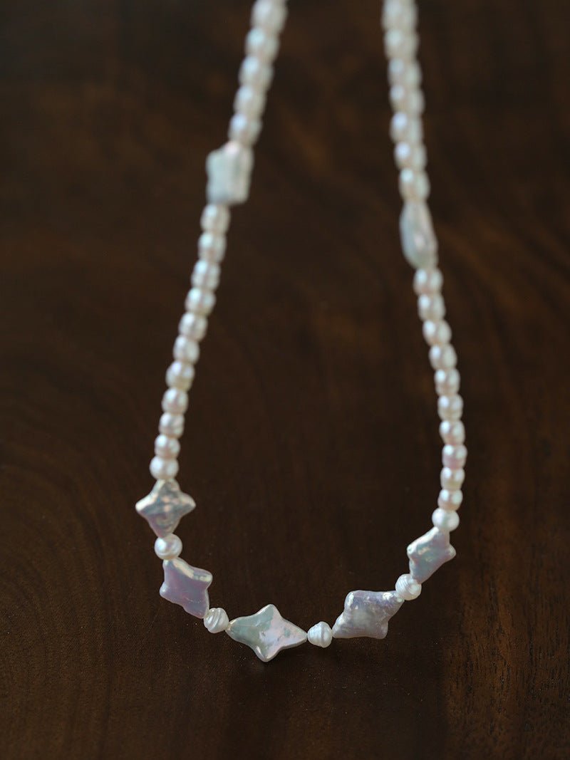 Ethereal Baroque Star Pearl Choker - Handcrafted Natural Starburst Pearl Necklace - floysun