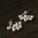 Ethereal Dream Cloud Drop Earrings - Textured C - Hoop with Pearls & Glass Beads - floysun