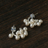 Ethereal Dream Cloud Drop Earrings - Textured C - Hoop with Pearls & Glass Beads - floysun