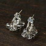 Ethereal Dream Cloud Drop Earrings - Textured C - Hoop with Pearls & Glass Beads - floysun