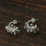 Ethereal Dream Cloud Drop Earrings - Textured C - Hoop with Pearls & Glass Beads - floysun