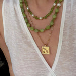 Ethereal Glow - Natural Peridot Chips & Pearl Choker Necklace - floysun