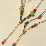 Ethereal Horizon Pink Tourmaline Wax Cord Necklace - floysun