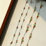 Ethereal Horizon Pink Tourmaline Wax Cord Necklace - floysun