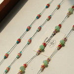 Ethereal Horizon Pink Tourmaline Wax Cord Necklace - floysun