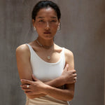 Ethereal Natural White Chalcedony Oval Pendant Necklace - Handcrafted S925 Sterling Silver Beaded Chain Choker - floysun
