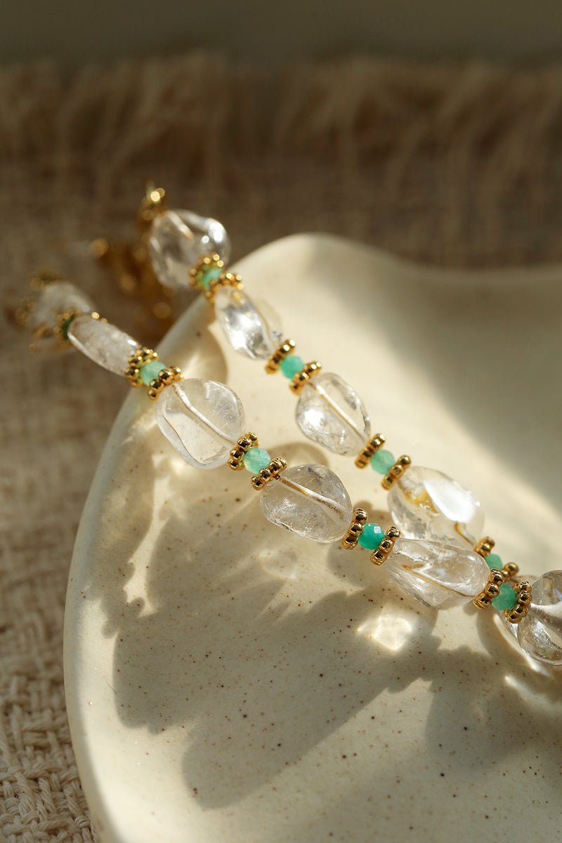 Ethereal Rock Crystal & Amazonite Necklace - floysun