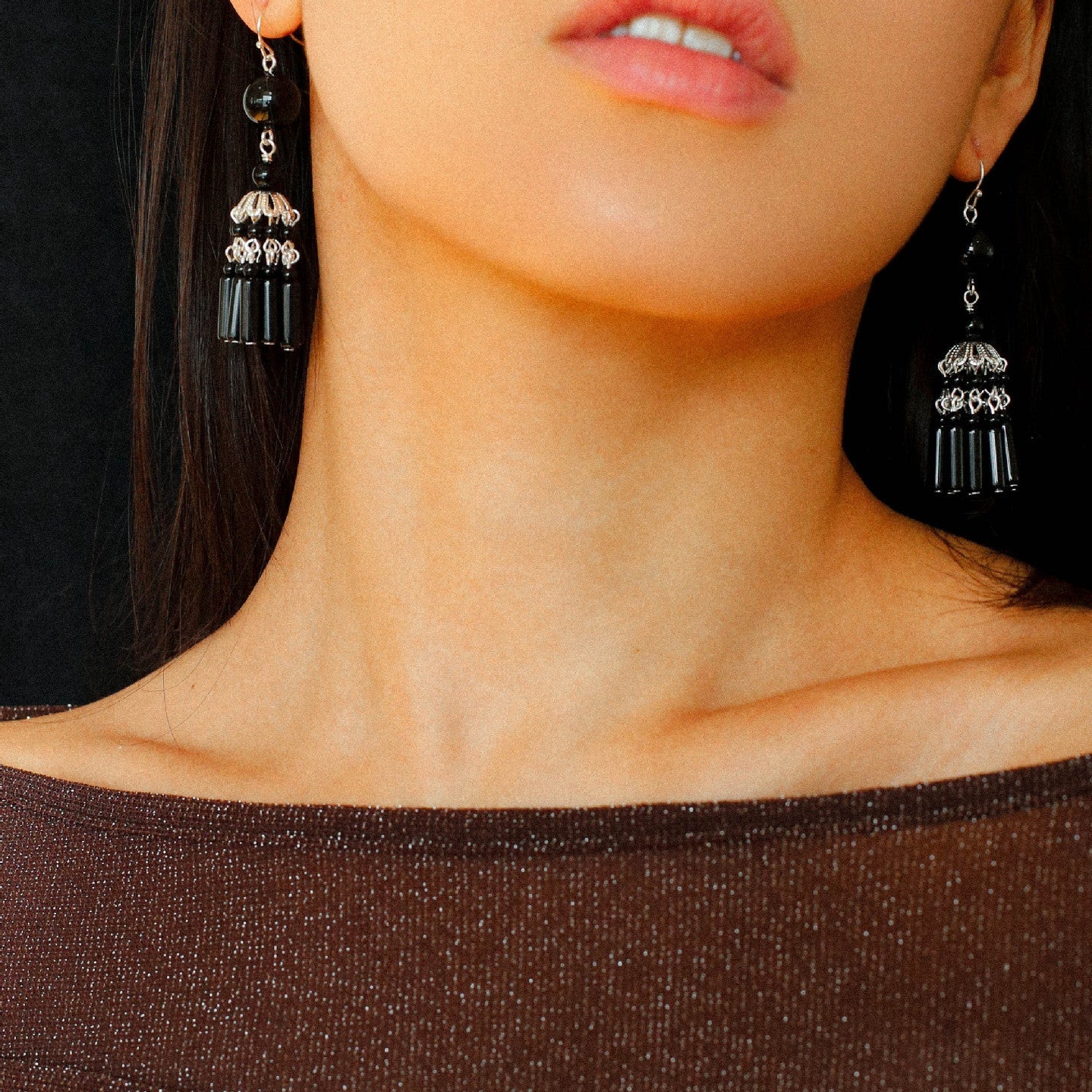 Ethnic Agate Tassel Earrings Traditional Meets Modern - floysun
