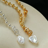 European Baroque Pearl Bead Chain Long Necklace - floysun