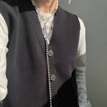 European Baroque Pearl Bead Chain Long Necklace - floysun