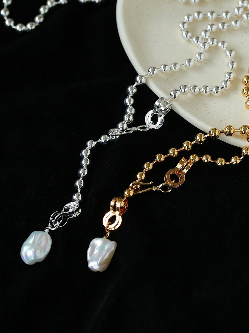 European Baroque Pearl Bead Chain Long Necklace - floysun