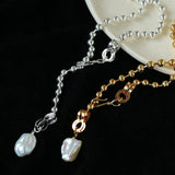 European Baroque Pearl Bead Chain Long Necklace - floysun