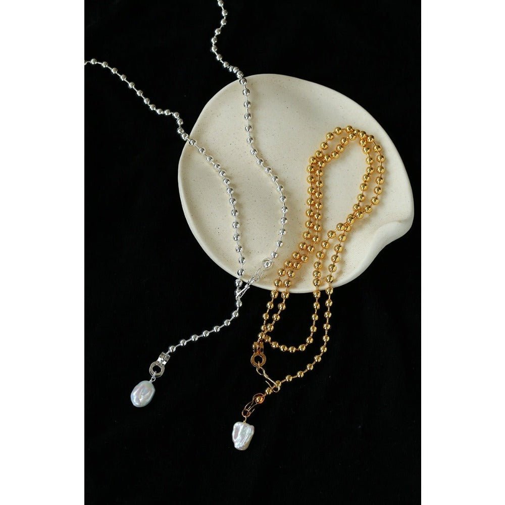 European Baroque Pearl Bead Chain Long Necklace - floysun