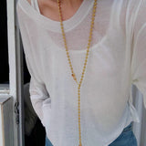 European Baroque Pearl Bead Chain Long Necklace - floysun