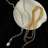 European Baroque Pearl Bead Chain Long Necklace - floysun