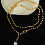 European Baroque Pearl Bead Chain Long Necklace - floysun