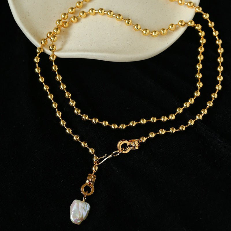 European Baroque Pearl Bead Chain Long Necklace - floysun