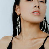 Extra - Long Irregular Pearl Drop Earrings – Ocean - Inspired Elegance - floysun