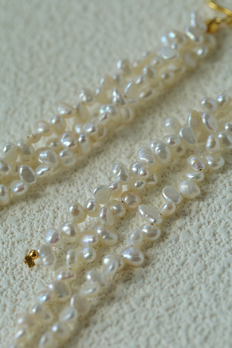 Extra - Long Irregular Pearl Drop Earrings – Ocean - Inspired Elegance - floysun