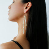 Extra - Long Irregular Pearl Drop Earrings – Ocean - Inspired Elegance - floysun