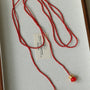 Extra - Long Mini Gemstone Bead Necklace with Lucky Charm Beads – Coral or Gold Ore Option - floysun