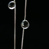 Clear Bubble Glass Cluster Long Necklace - side view | Floysun