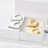 Japanese Minimalist Polished Heart Earrings