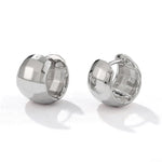 Faceted Chunky Huggie Hoop Earrings - floysun