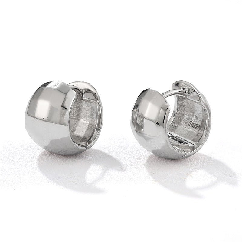 Faceted Chunky Huggie Hoop Earrings - floysun
