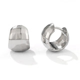Faceted Chunky Huggie Hoop Earrings - floysun