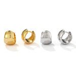 Faceted Chunky Huggie Hoop Earrings - floysun