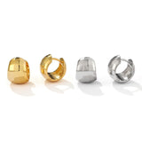 Faceted Chunky Huggie Hoop Earrings - floysun