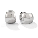 Faceted Chunky Huggie Hoop Earrings - floysun