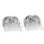 Faceted Chunky Huggie Hoop Earrings - floysun