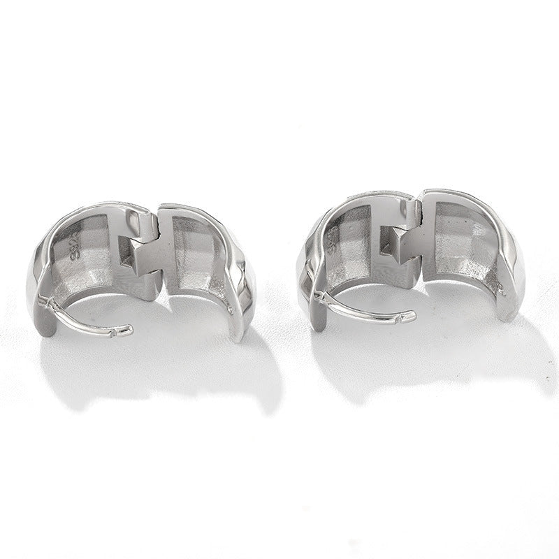 Faceted Chunky Huggie Hoop Earrings - floysun