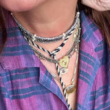 Faceted Gold Ore & Sparkling Stone Multi - Layer Necklace Choker with Pearls - floysun