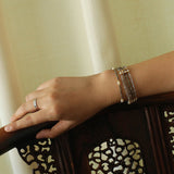 Faceted Golden Ore & Sparkling Stone Multi - Layer Bracelet with Pearls - floysun