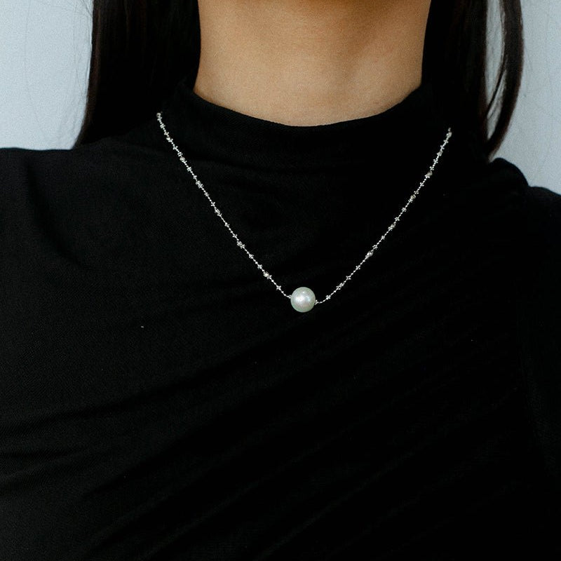 Fairy Link Necklace with 10 - 11mm Natural Freshwater Pearls - floysun