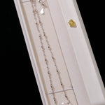 Fairy Link Necklace with 10 - 11mm Natural Freshwater Pearls — Platinum - Plated 925 Silver - floysun