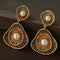 Fashionable Hollow Ripple Double Pearl Earrings - floysun