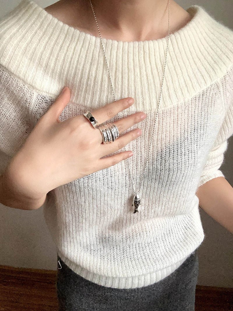 Fat Fish Box Long Necklace - floysun